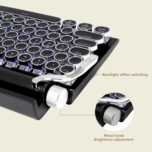 LED Backlit Retro Mechanical Keyboard - Bluetooth