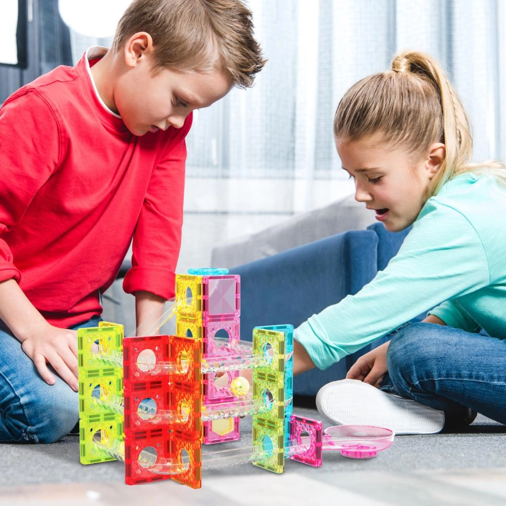 Magnetic Mini Diamond Marble Run Track - 60 pcs