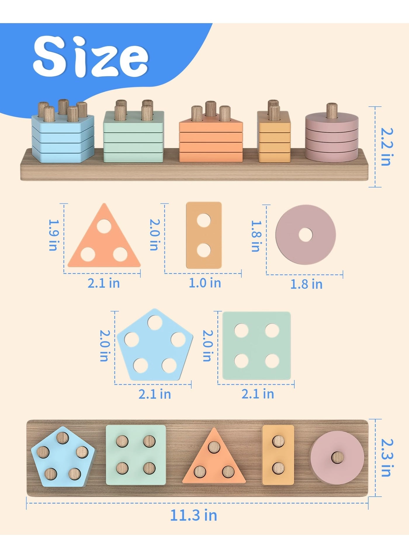 Montessori Geometric Shape Set - 1-4 1 pieces