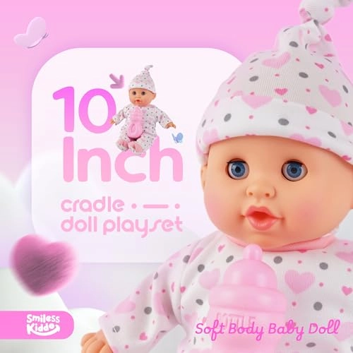 Soft Body Baby Doll - 10Inch Bassinet Eyes OpenClose Set