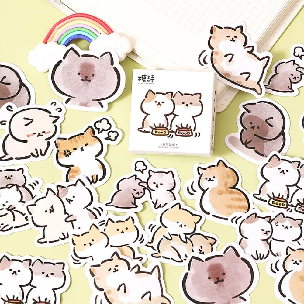 Cute Cat Stickers - 45pcs