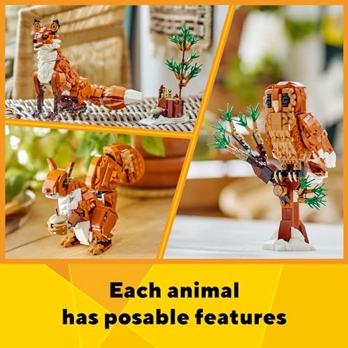 Creator 3in1 Forest Animals - Red Fox Owl Squirrel