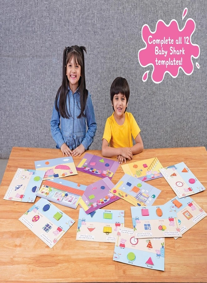 Peppa Pig Spot & Shape Activity Set - 4 Tubs 50gm 6 Shape Cutters 12 Sheets
