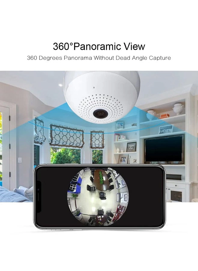 (Renewed) Fisheye 360 Degree Smart WiFi Light Bulb Security Camera