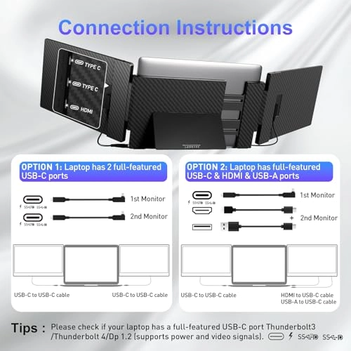 Laptop Screen Extender S3 - 14" FHD 1080P Triple Monitor