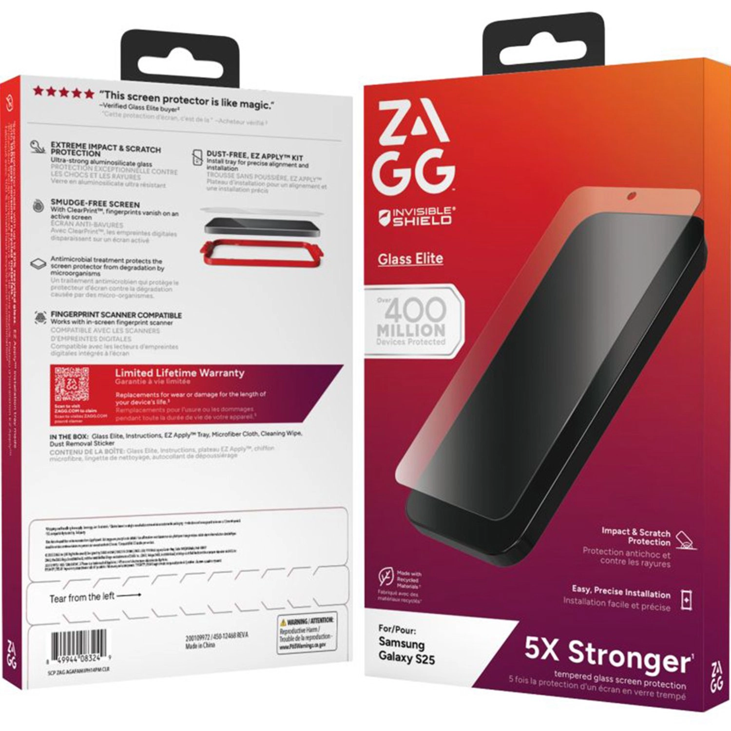 Clear Tempered Glass Screen Protector for Samsung S25