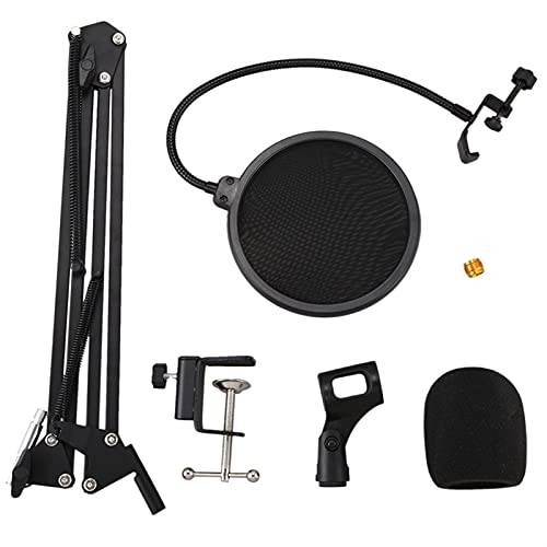 Mic Stand + Mic Clip Holder + Table Mounting Clamp + Pop Filter