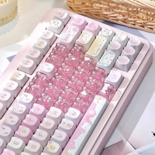 21 Keys Crystal Jelly Transparent Keycaps - QWERTY Bluetooth, USB-C