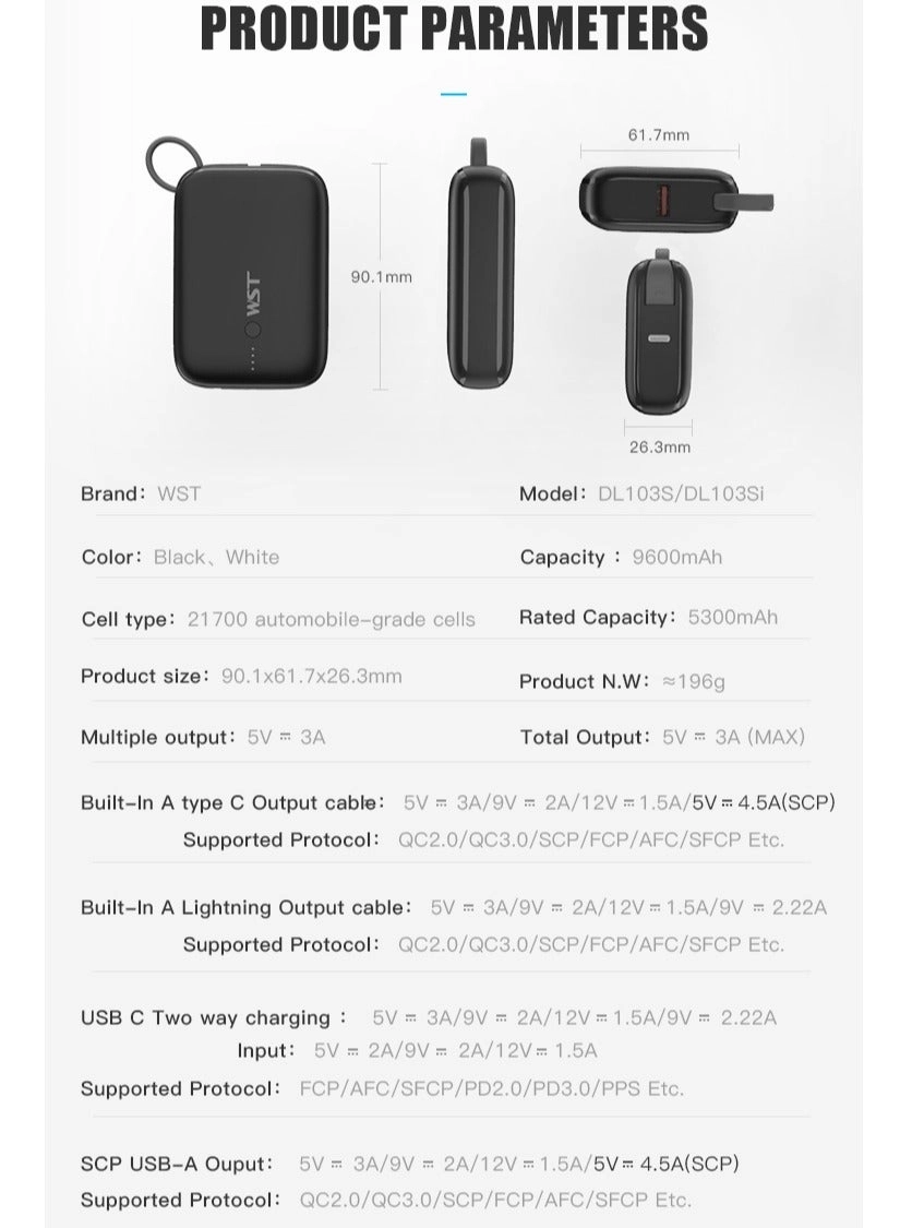 Power Bank - 9600 mAh 22.5 W