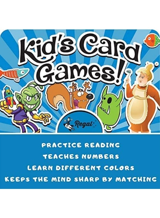 Old Maid + Go Fish + Slapjack + Crazy 8's + War + Silly Monster Memory Match