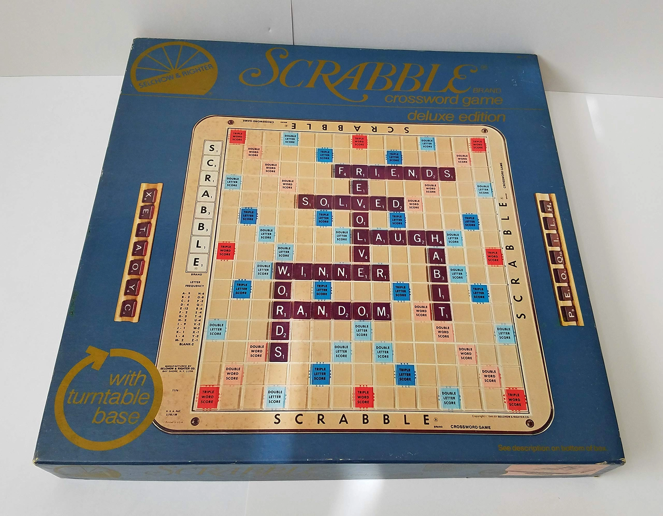 Selchow & Righter Scrabble Deluxe 1977 Edition - Plastic rotating Turntable