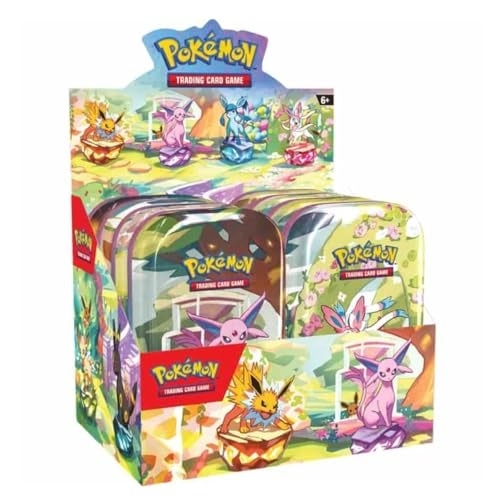Scarlet & Violet Prismatic Evolutions Mini Tin - All 8 Tins 2 Packs Per Tin Bundle