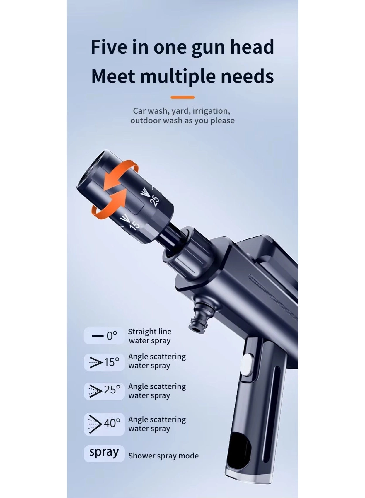 Portable High-Pressure Car Wash Machine - 450W 4000-4999mAh + Collapsible Water Tank - 5.5 Gallon 22L