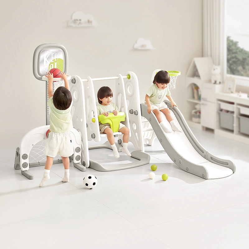 5 In 1 Kids Slide And Play Set - Slide Climber Hoop Indoor/Outdoor