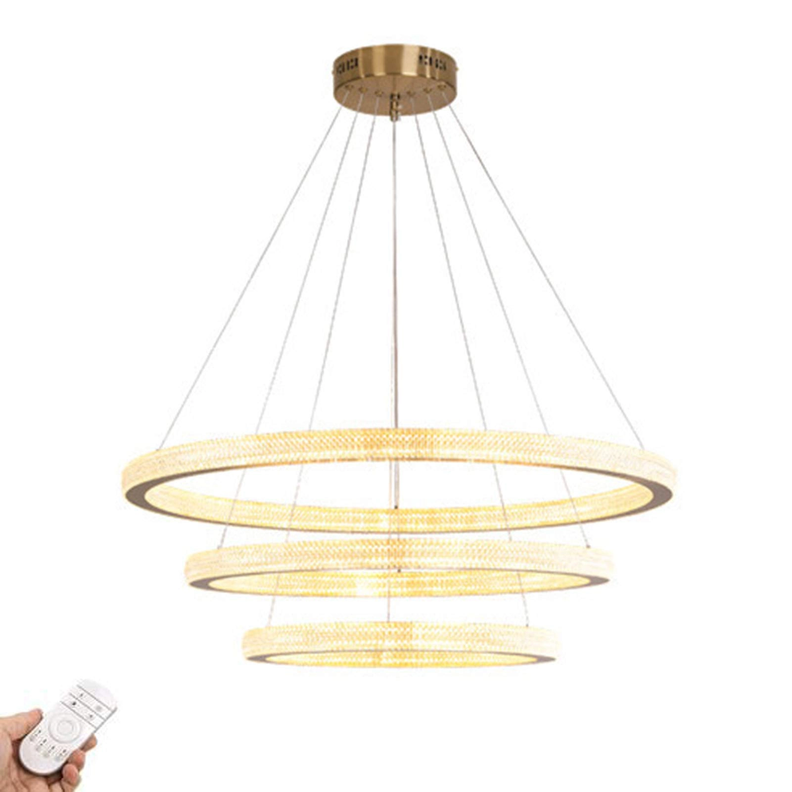 Creative Ring Chandelier - White tricolor light 91cm LED
