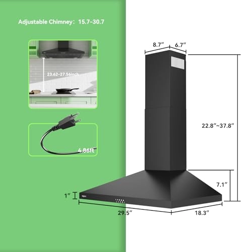 MCHD7B01 - 30 inch Wall Mount Black