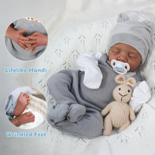 Shane Reborn Baby Doll - 18 Inch Vinyl African American Ages 3+