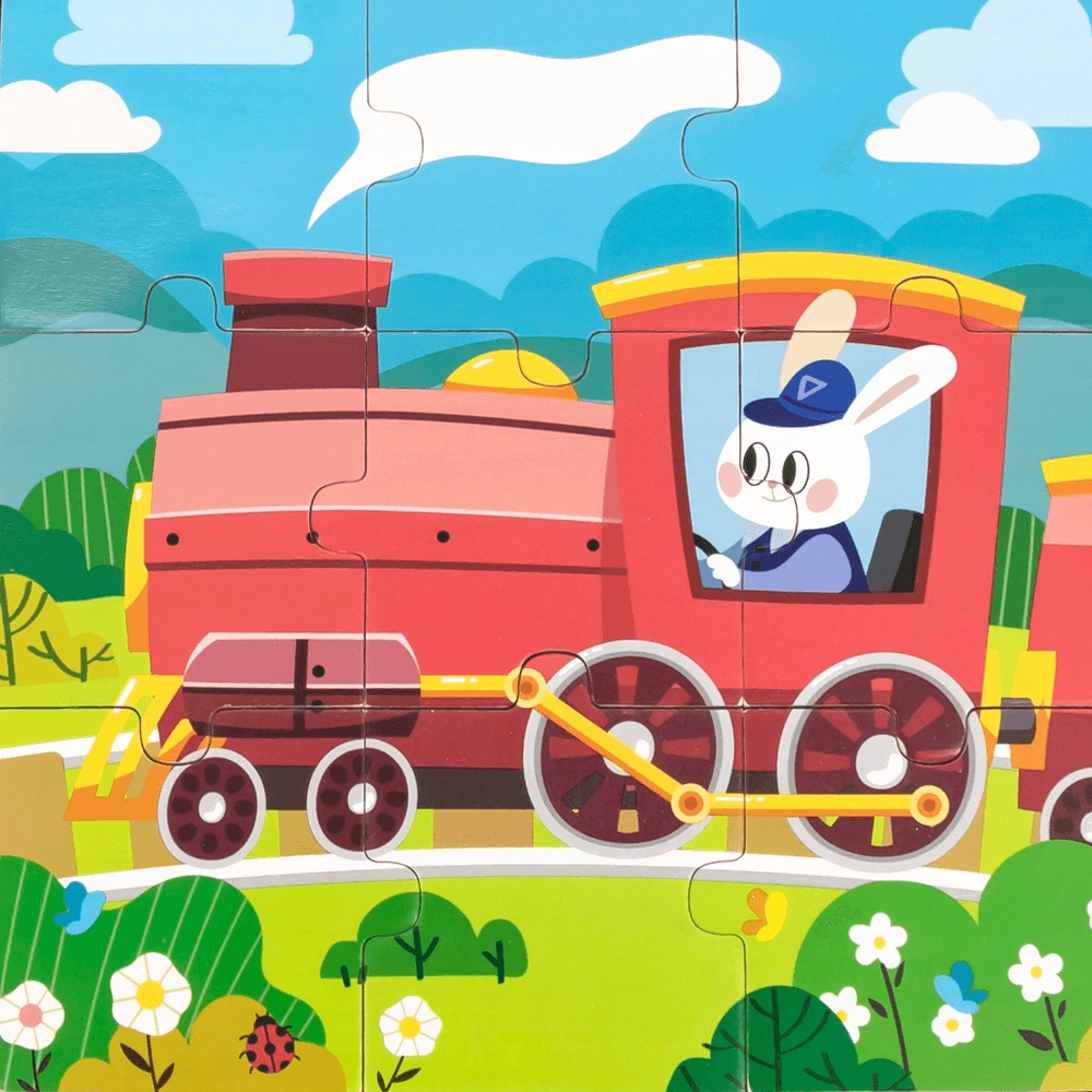 Train Wooden Puzzle (SW-44631) - 9 pcs
