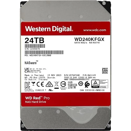WD Red Pro 3.5" 7200rpm 512MB SATA 6Gb/s (WD240KFGX-SPCJNN0) - 24TB