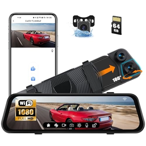 9.66 Inch Mirror Dash Cam - 1080P