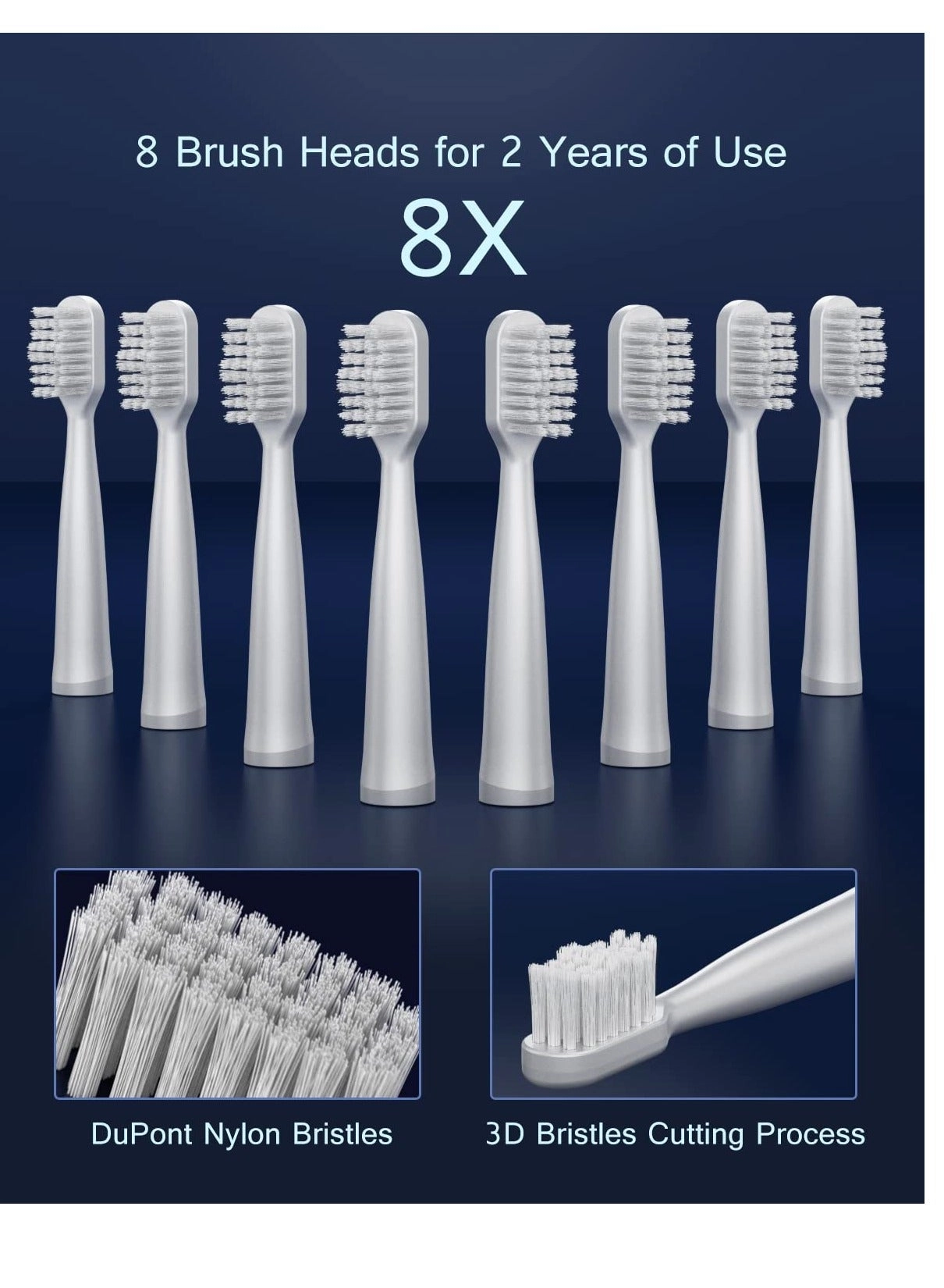 Electric Toothbrush - 31000 VPM 8 Brush Heads 5 Modes