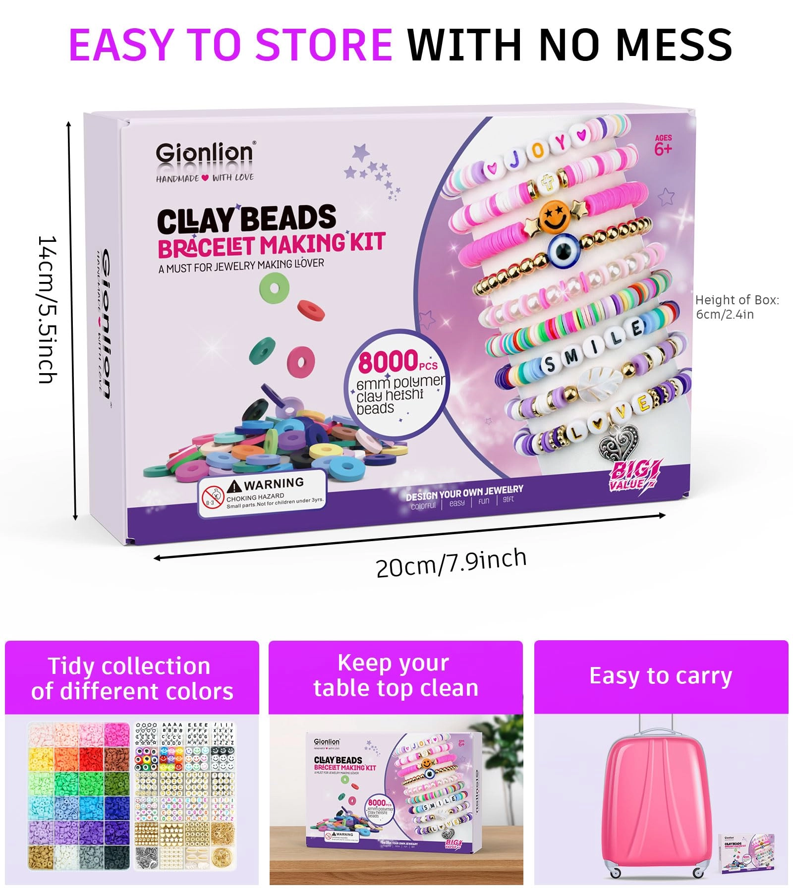Clay Beads Kit - 8000pcs 24 Colors