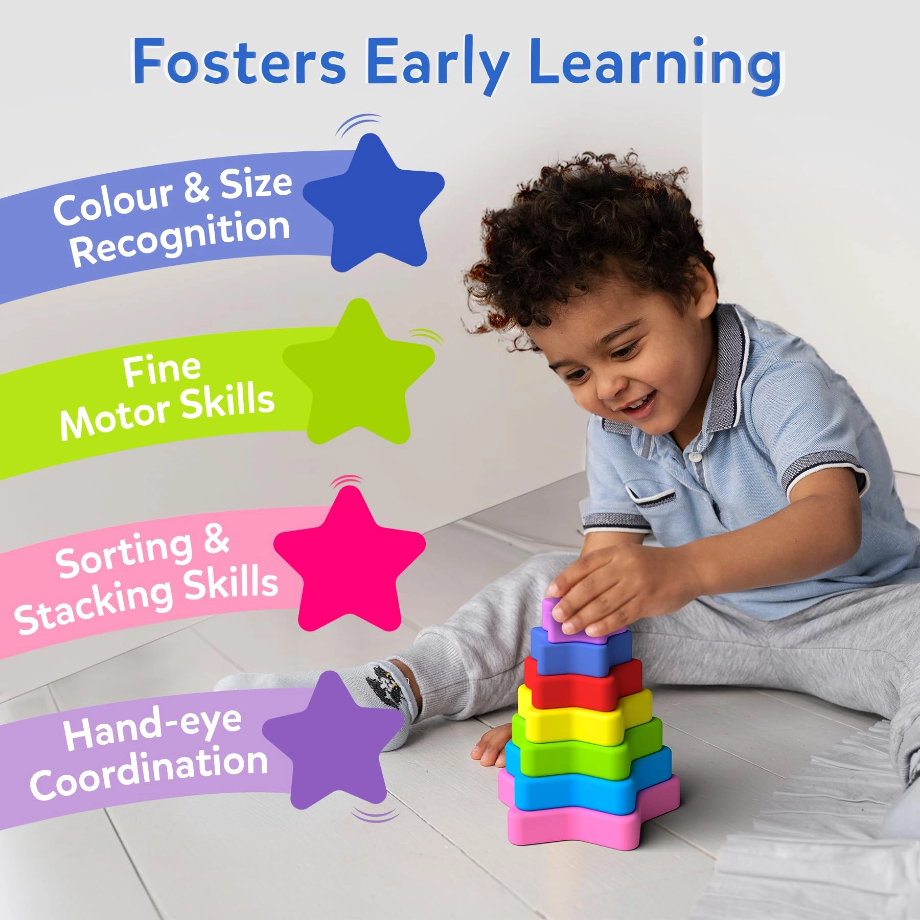 Skillmatics Starry Stacker - 6 Months to 3 Years 7 pieces