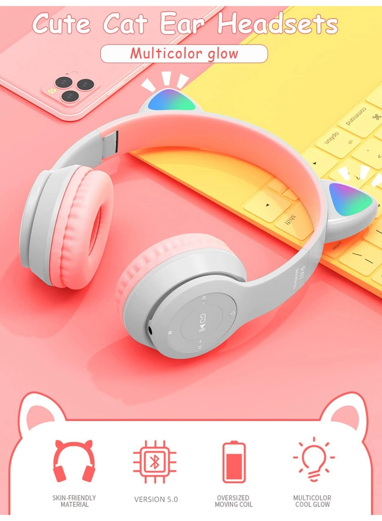 Cat Ear Headphones Wireless Headphone