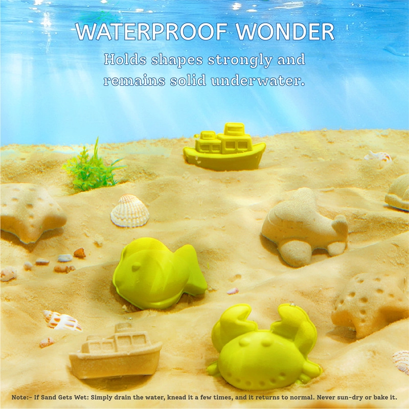 Magic Sand Beach Toy Set - 1kg 8 molds 2 tools