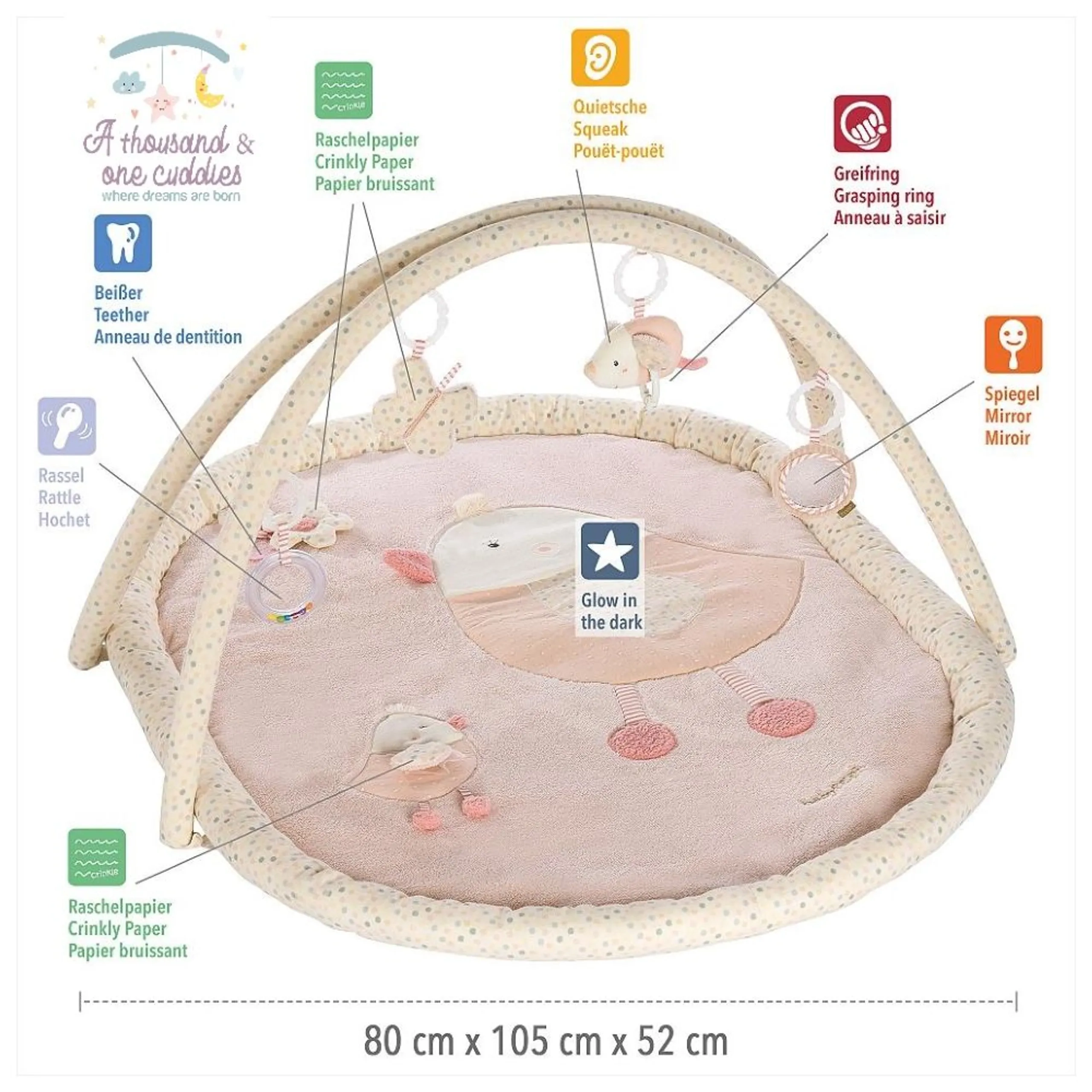 3D Bird Activity Blanket And Play Gym - Bird Suitable for 0 month & above