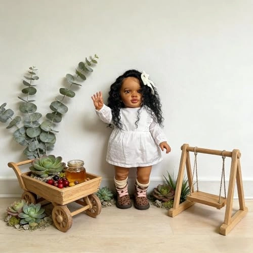 Pippa Reborn Baby Doll - 26 inch Cotton Vinyl Hand-rooted Curly Hair Ages 3+