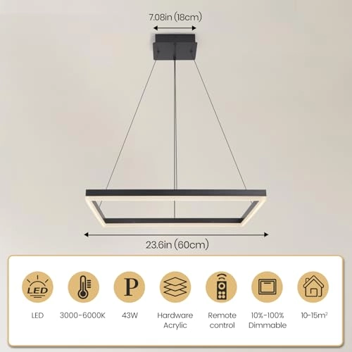 Modern LED Square Chandelier - Max 100cm