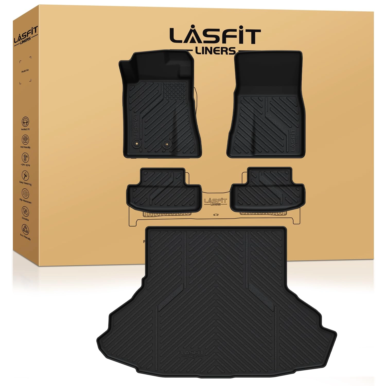 LASFIT Floor Mats and Cargo Mat - Ford Mustang 2024 2025 2026
