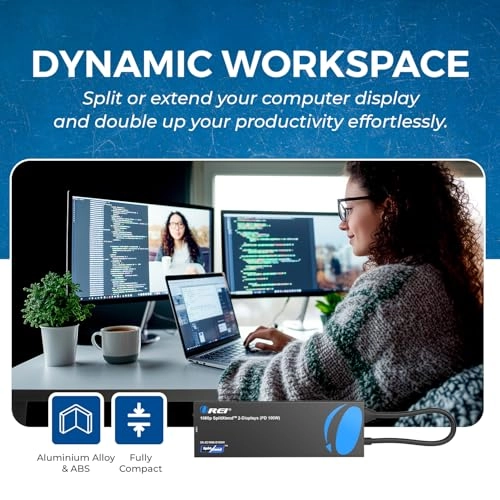 SplitExtend Laptop Docking Station - 4K Dual Monitor 100W PD