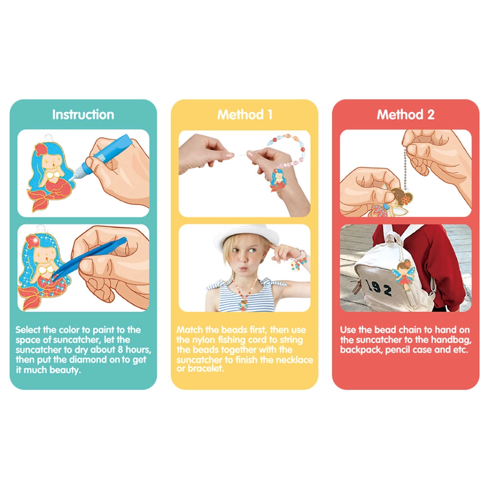 DIY Crystal Pendant Making & Coloring Set - XL Princess