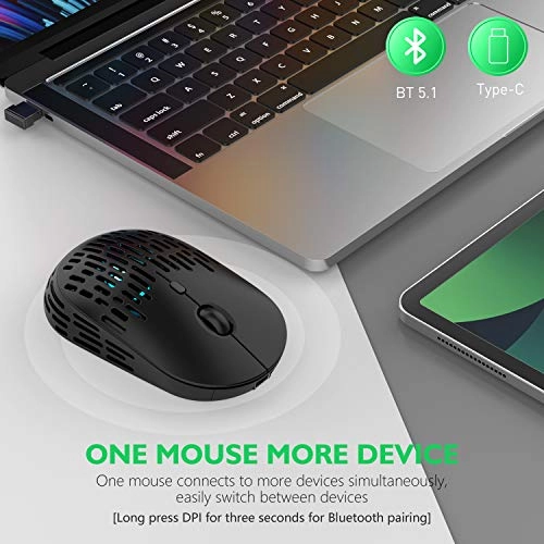 R-03 Slim Mouse - Bluetooth, Type C Receiver