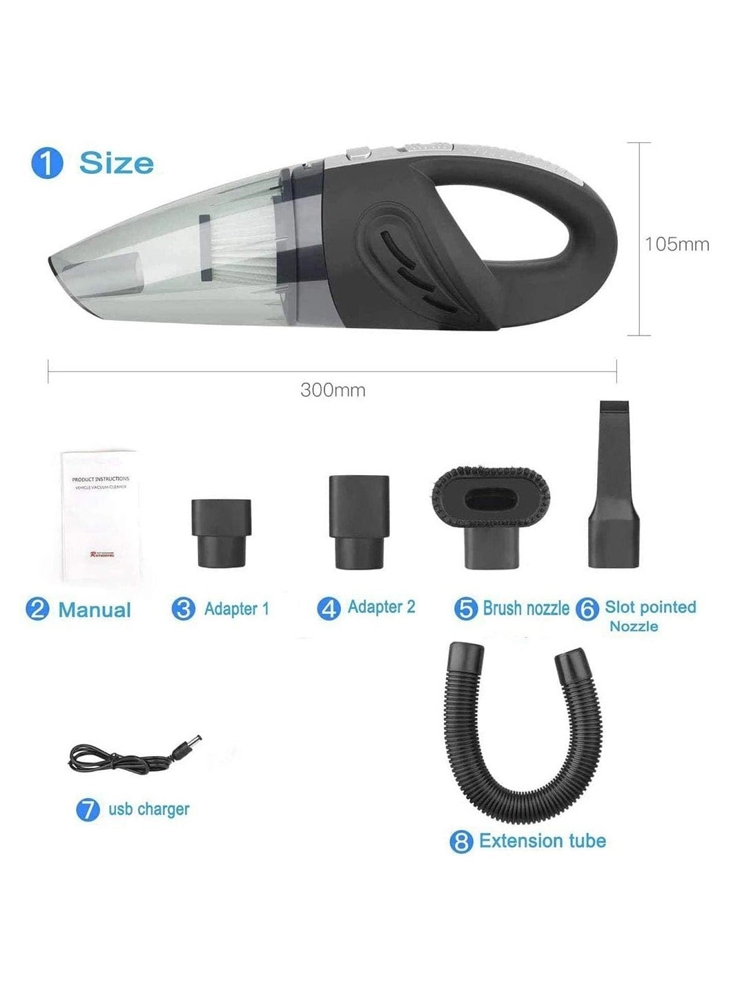 Handheld Vacuum - 8500PA Cordless Wet & Dry