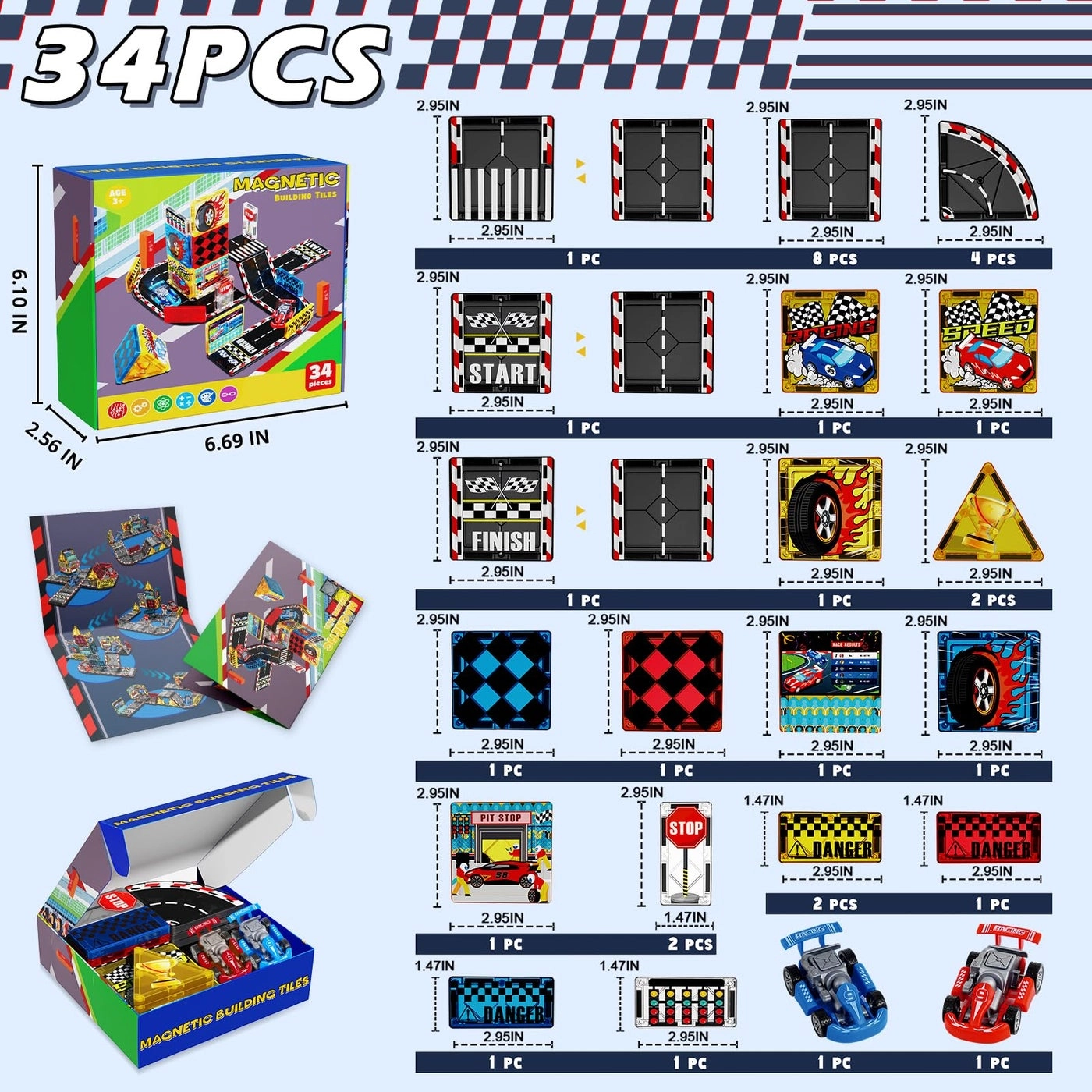 Magnetic Tiles Road Set