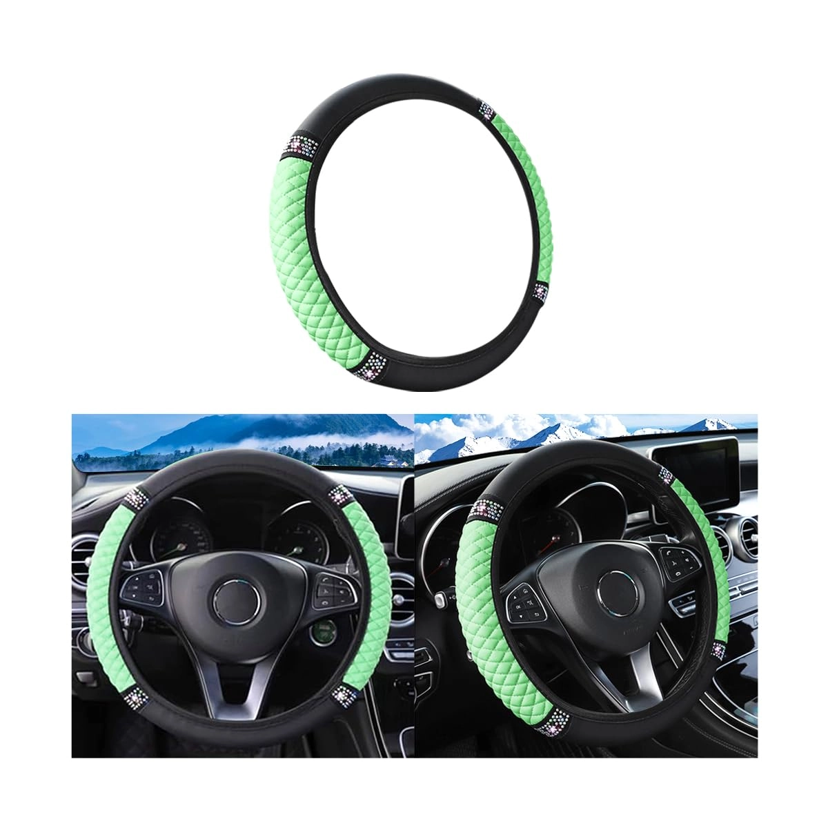 Ywdiml Car Steering Wheel Cover - 15 inch Yellow