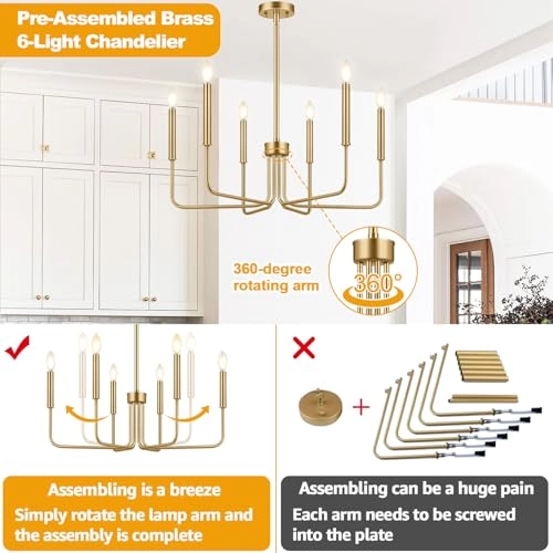 Farmhouse Chandelier - Dimmable