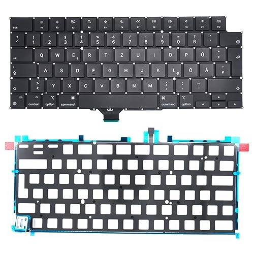Replacement Backlight German QWERTZ Keyboard + Screws + Screwdriver - DE Wired