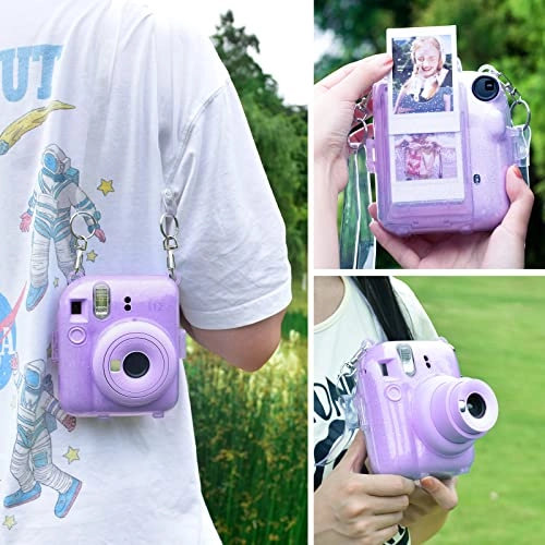 Clear Case - with Strap + Mini Photo Album - 80 Photos + Selfie Mirror + DIY Stickers - x2 + Color Filter - x4