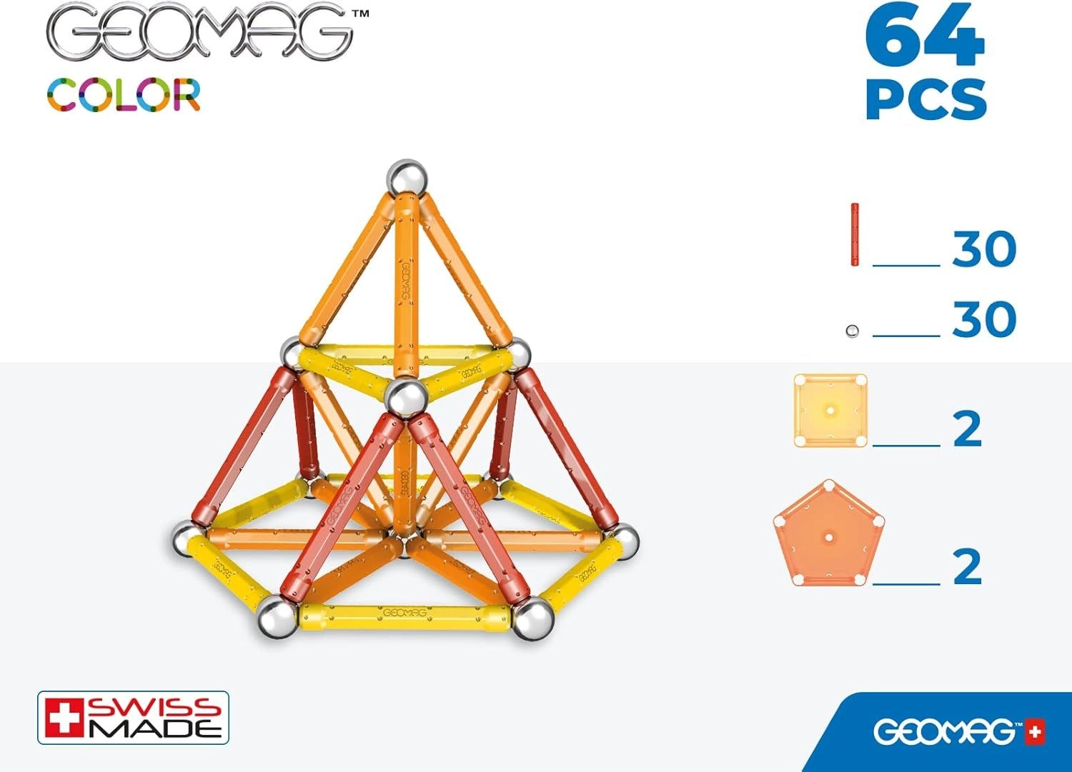 Glow Color Magnetic Construction Toy - 64 pcs