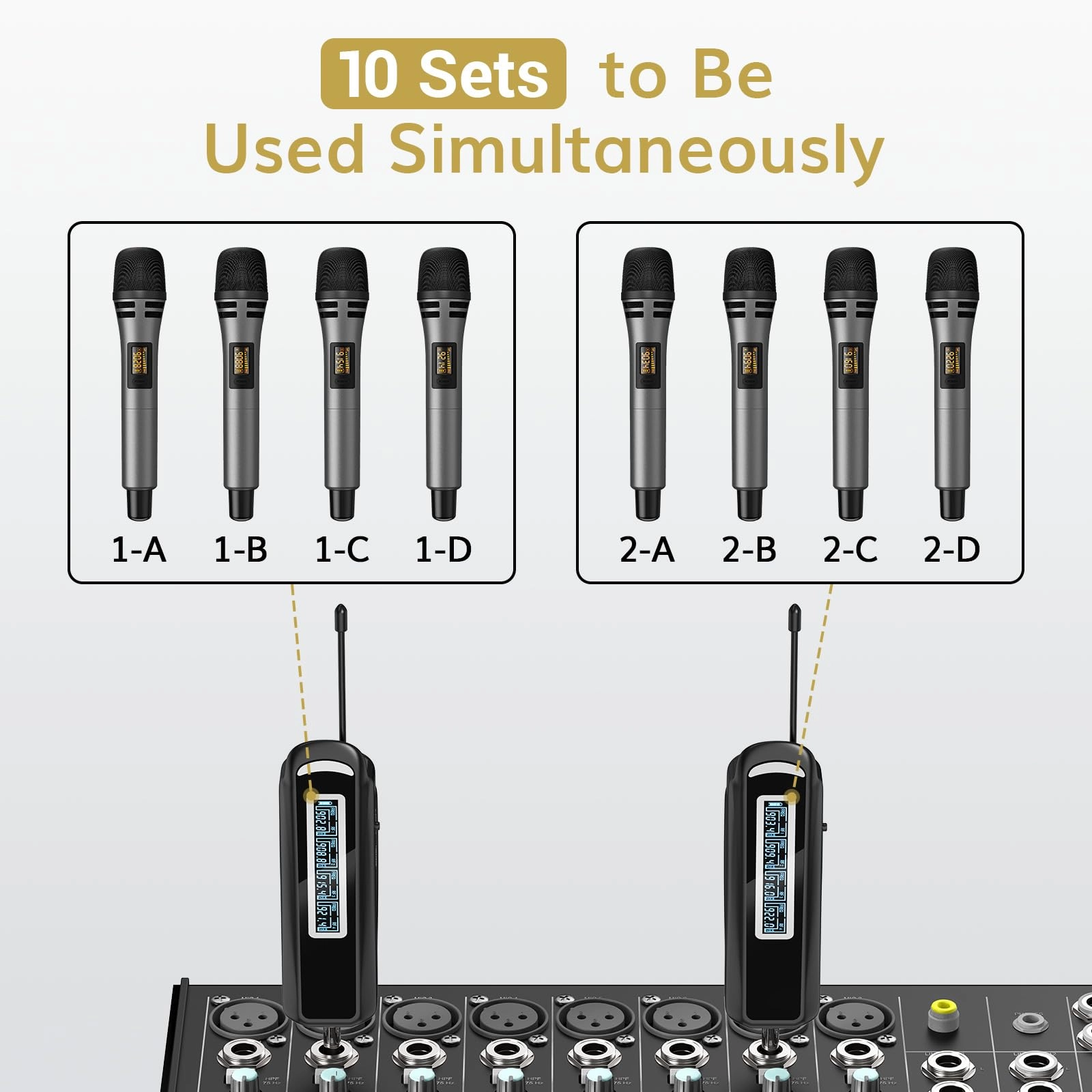 Wireless Microphones System - 4 UHF