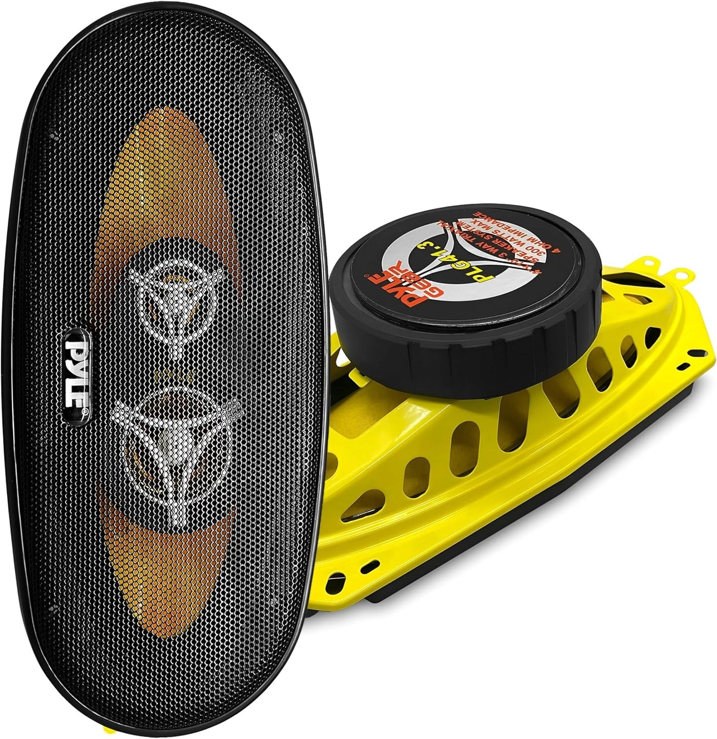 3-Way Universal Car Stereo Speakers - 4" x 10" Triaxial