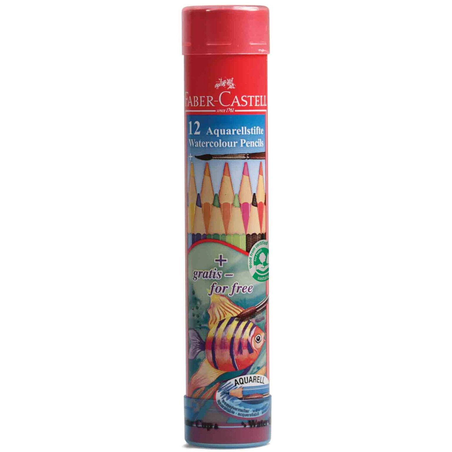 Faber-Castell Fish Design Watercolour Pencils Set - 12 Colours