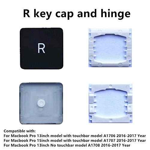 R Key Cap and Hinge - For MacBook Pro A1706 A1707 A1708 2016-2017 black