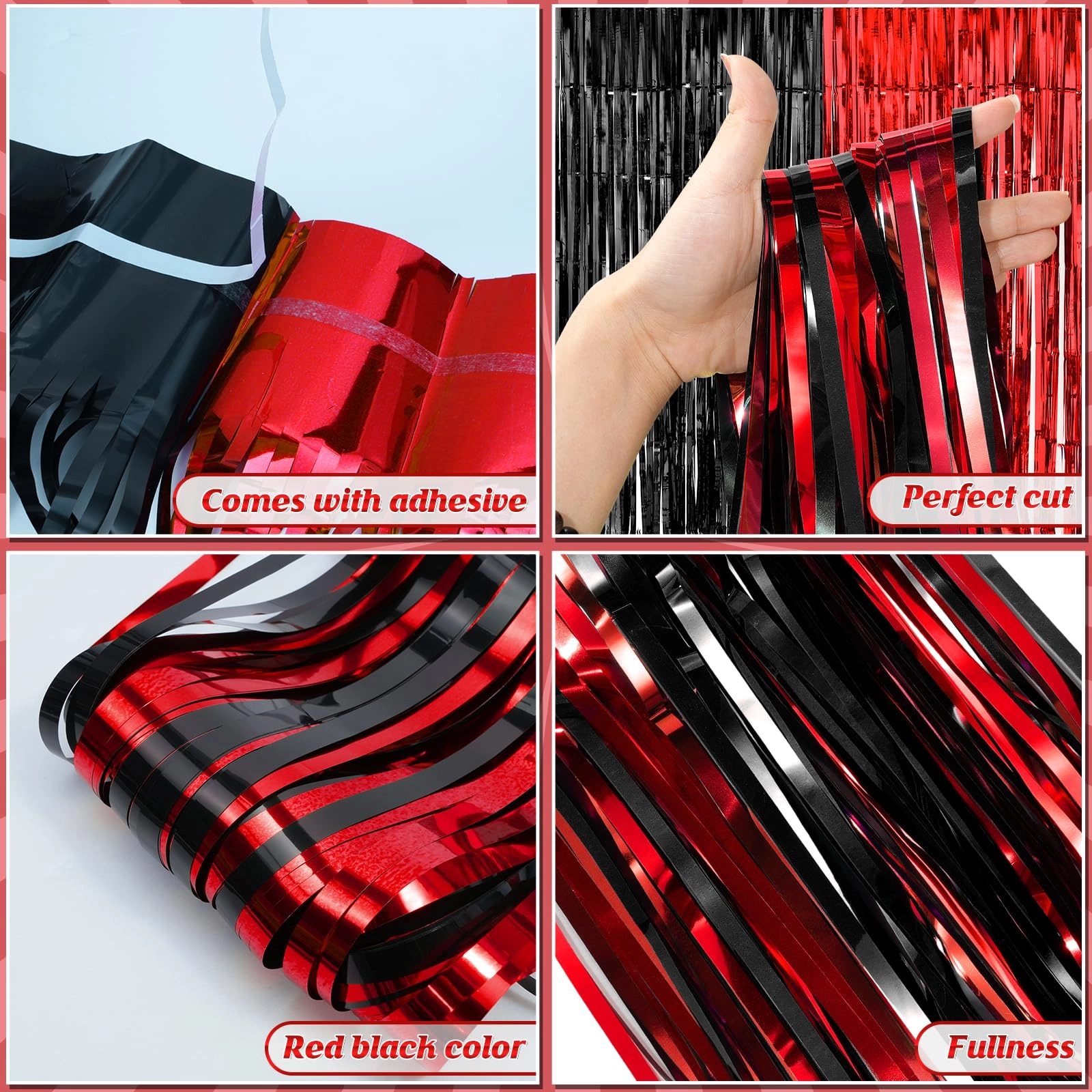 Foil Fringe Curtain - 3 Birthday Graduation Prom Wedding Pack