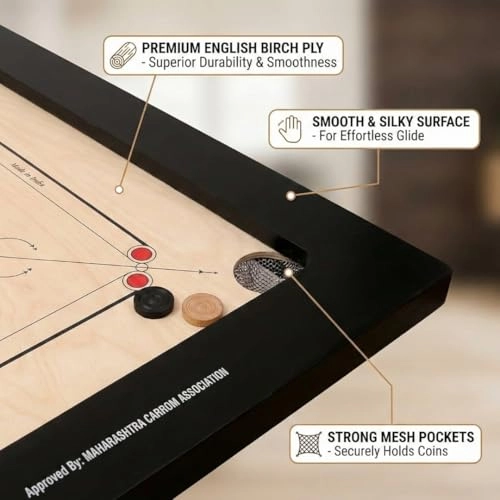 AAR-Kay Carrom Board - Vintage Plywood Champion