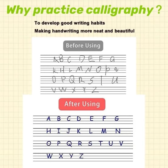 Magic Practice Book - 4 Books 5.1" x 7.4" + Pen Holder - 1 + Refills - 10 + Grip - 1